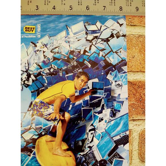 2004 Best Buy Print Ad Man Surfing Wave of Electronics Thousands Possibilities - Picture 8 of 10